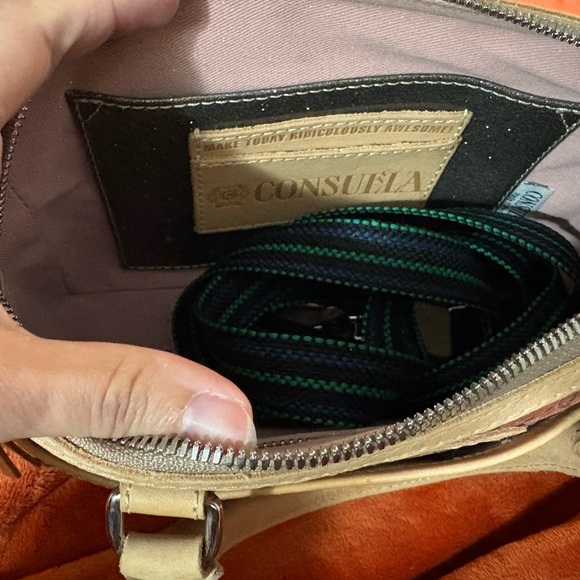 Consuela Floral Embossed Brown and Tan Satchel - Picture 3 of 11